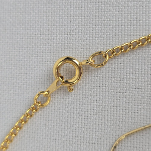 Vintage Gold Tone Black Beaded Y Necklace & Earring Set