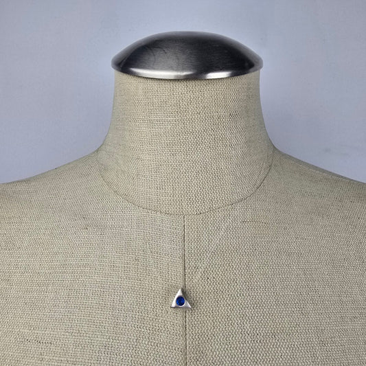 925 Sterling Silver Blue Stone Pendant Invisible Necklace