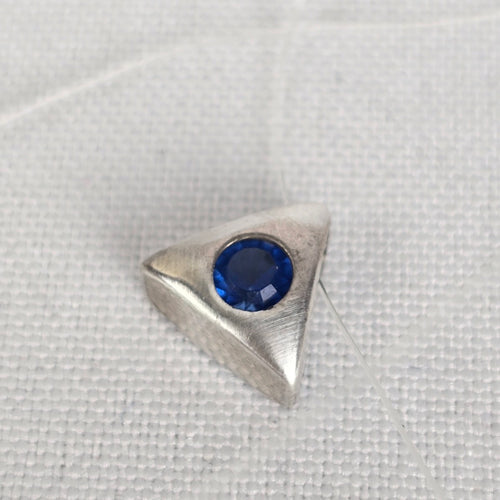 925 Sterling Silver Blue Stone Pendant Invisible Necklace