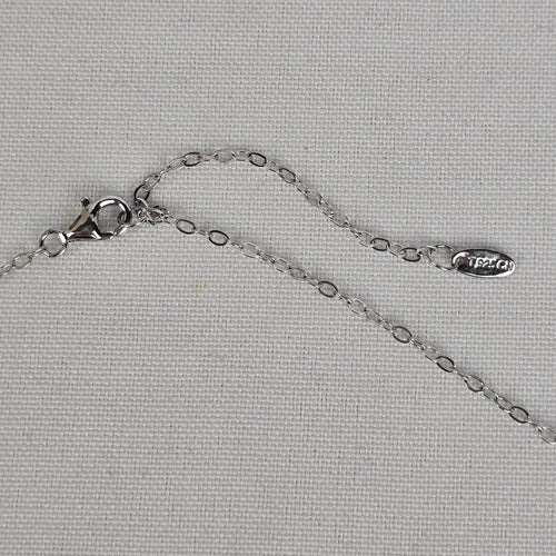 T 925 Sterling Silver Delicate Crystal Drops Necklace