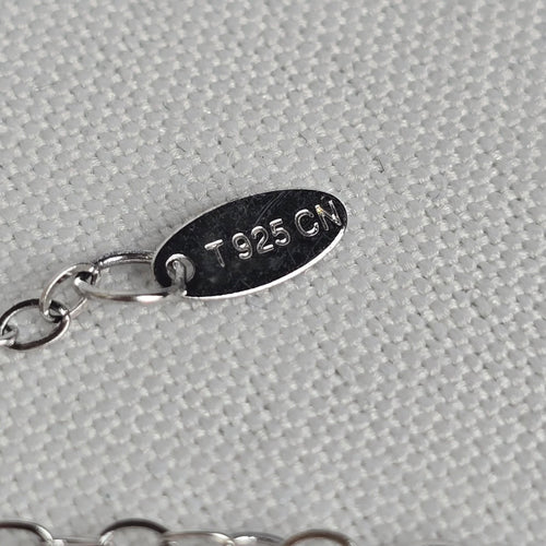 T 925 Sterling Silver Delicate Crystal Drops Necklace