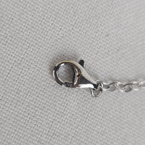 T 925 Sterling Silver Delicate Crystal Drops Necklace