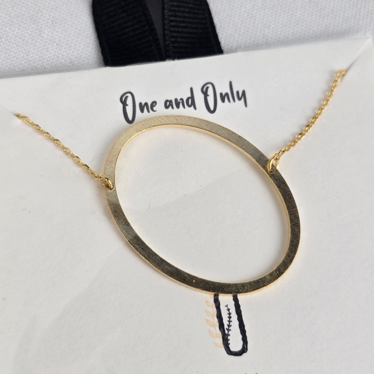 One & Only 18k Gold Dipped Circle Pendant Handmade Necklace