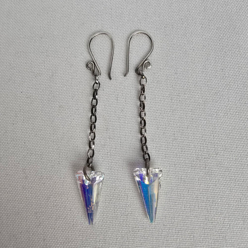 AB Faceted Stone Drop Earrings