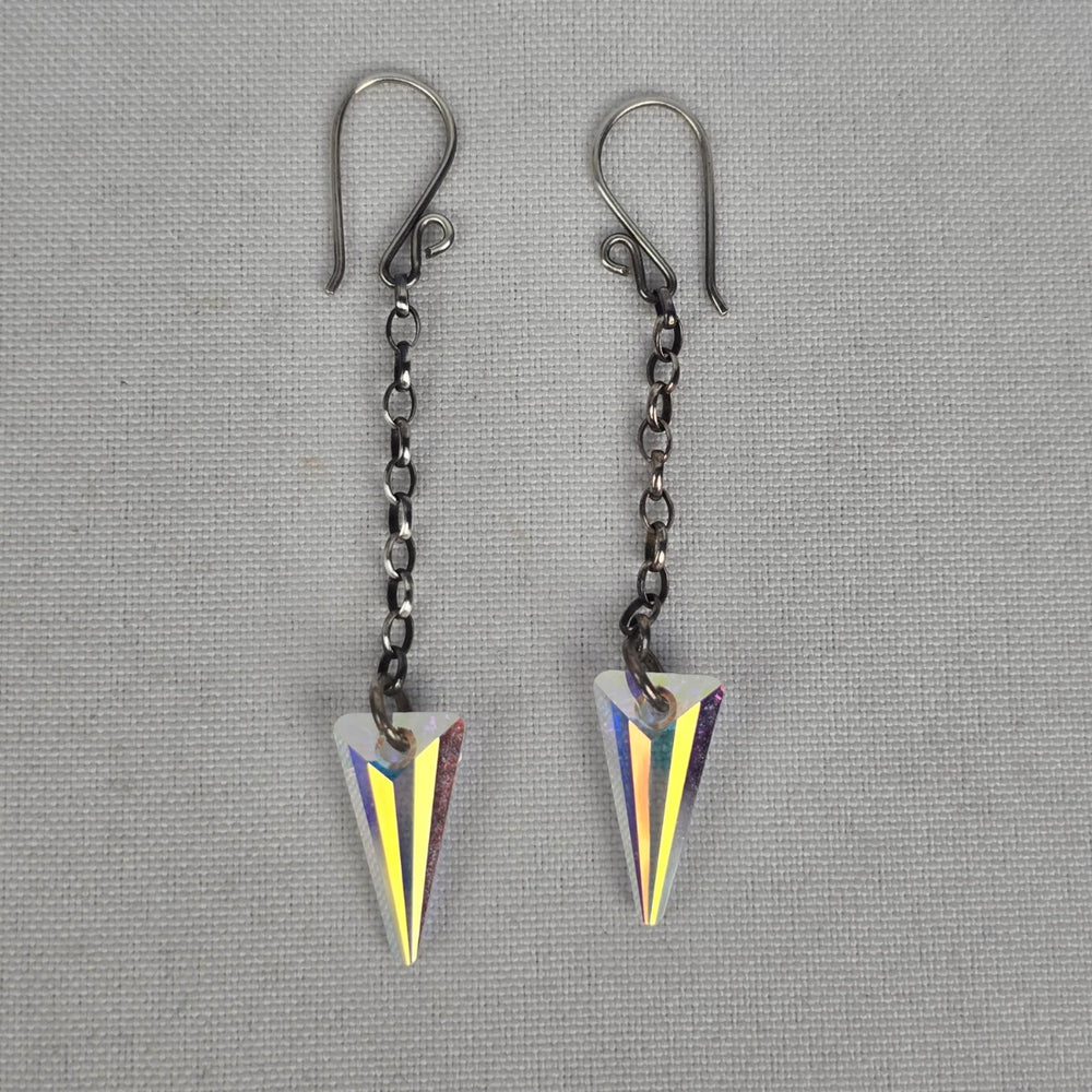 AB Faceted Stone Drop Earrings