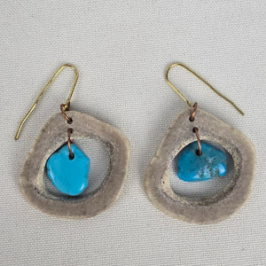 Faux Turquoises Drop Earrings