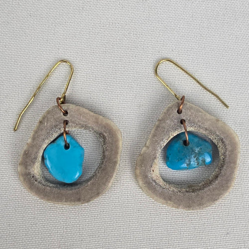 Faux Turquoises Drop Earrings