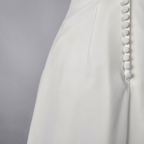 Alfred Angelo White Beaded High Low Wedding Dress Size XS