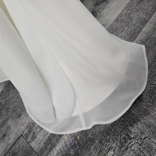 Alfred Angelo White Beaded High Low Wedding Dress Size XS
