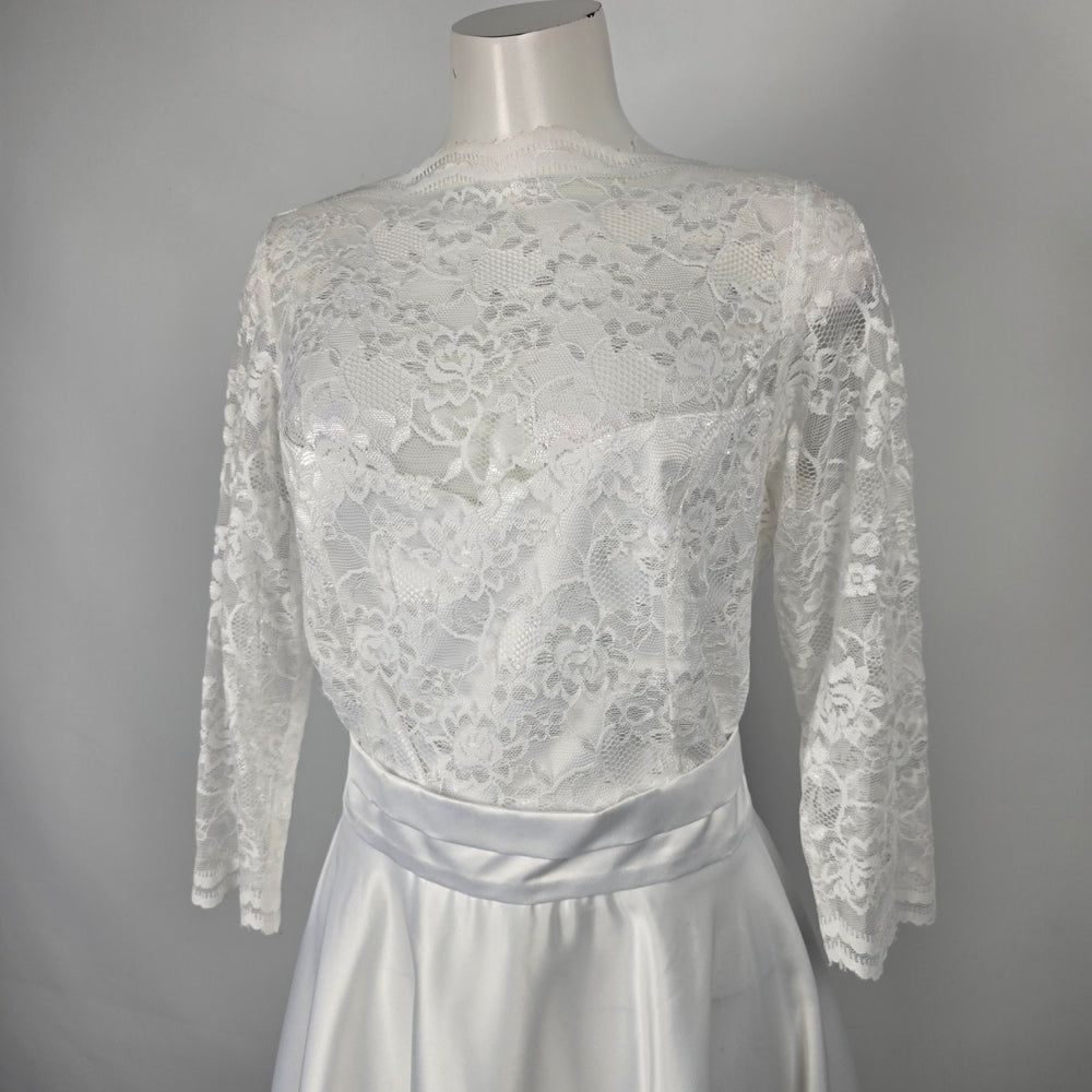 Bettie Page Heart Of Haute White Lace Fit & Flare Dress Size L