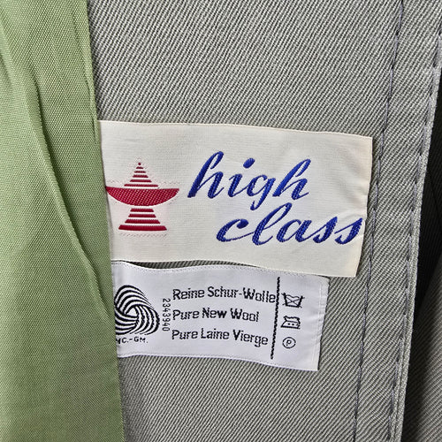 Vintage High Class Wool Green Double Breasted Militaries Equipment Trench Coat Size M