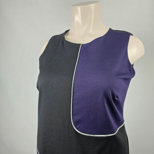 Lennie for Nina Leonard Blue & Black Sheath Dress Size 2XL