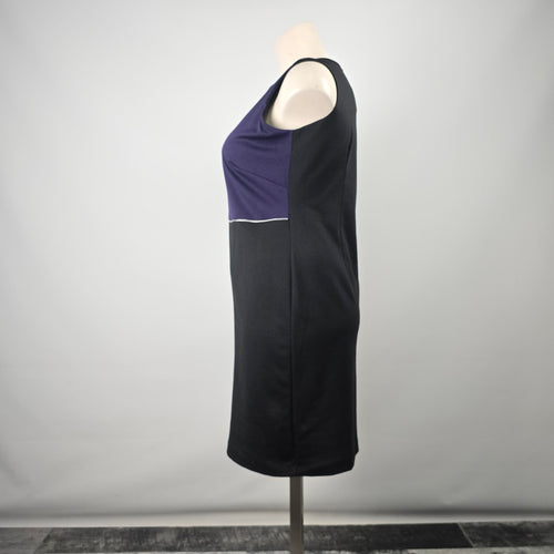 Lennie for Nina Leonard Blue & Black Sheath Dress Size 2XL
