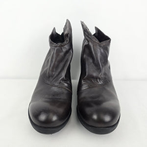 AS98 Brown Leather Heeled Ankle Boots Size 9