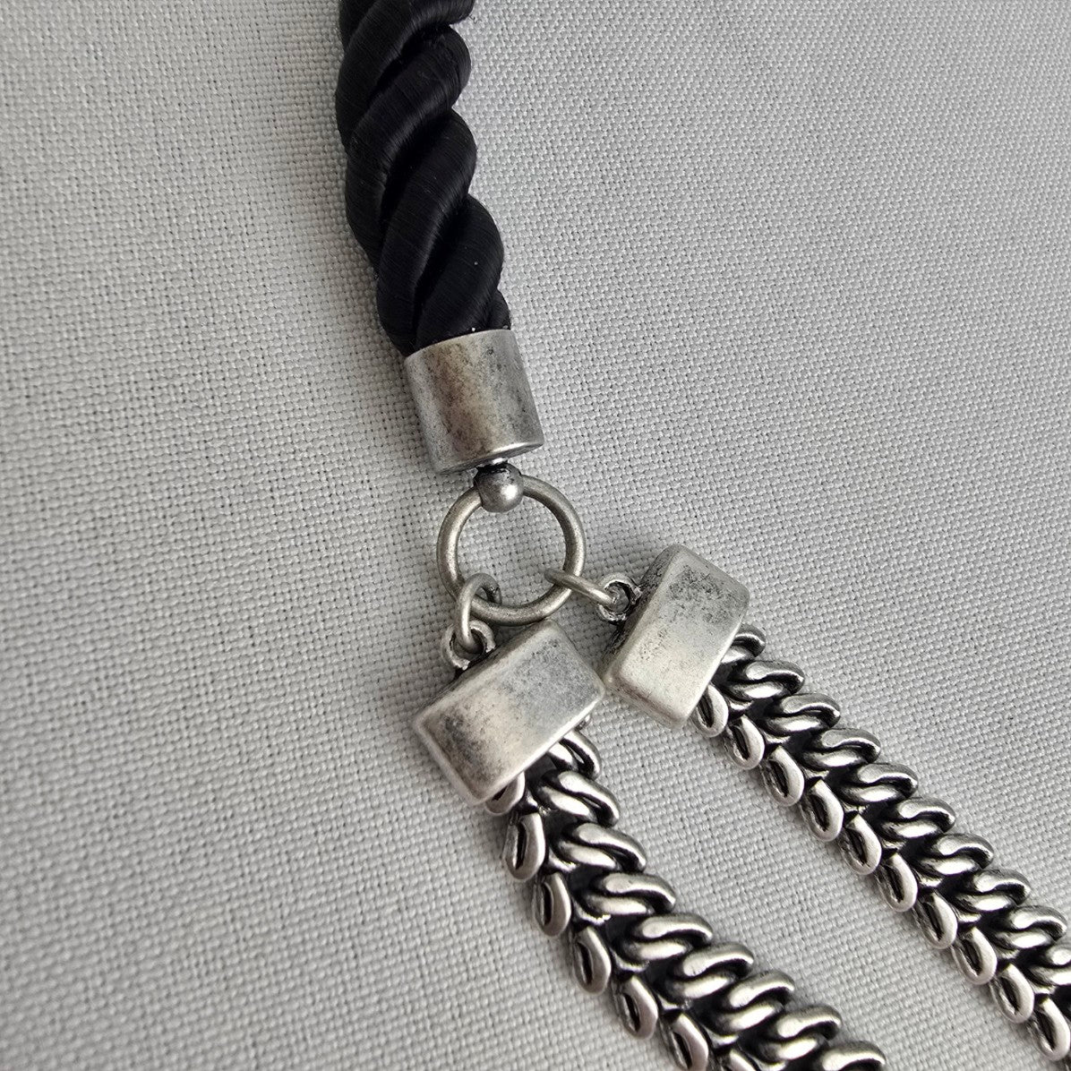 Mythologie Silver & Grey Faux Marble Statement Necklace