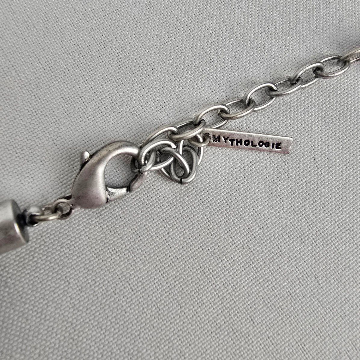 Mythologie Silver & Grey Faux Marble Statement Necklace