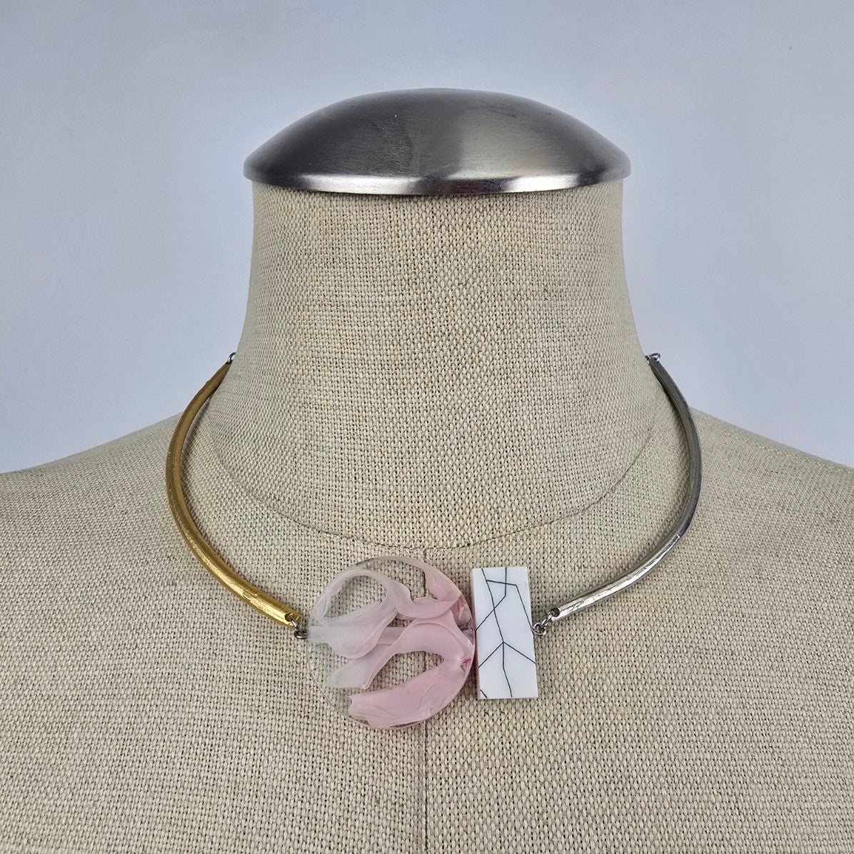 Anne Marie Chagnon Gold & Pink Statement Necklace