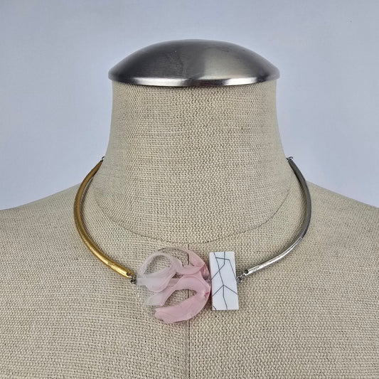 Anne Marie Chagnon Gold & Pink Statement Necklace