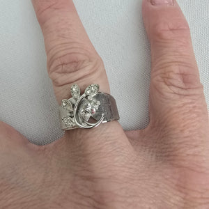 Vintage Silver Gold Plated Flower Ring Size 7