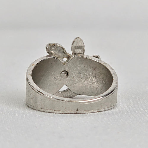 Vintage Silver Gold Plated Flower Ring Size 7