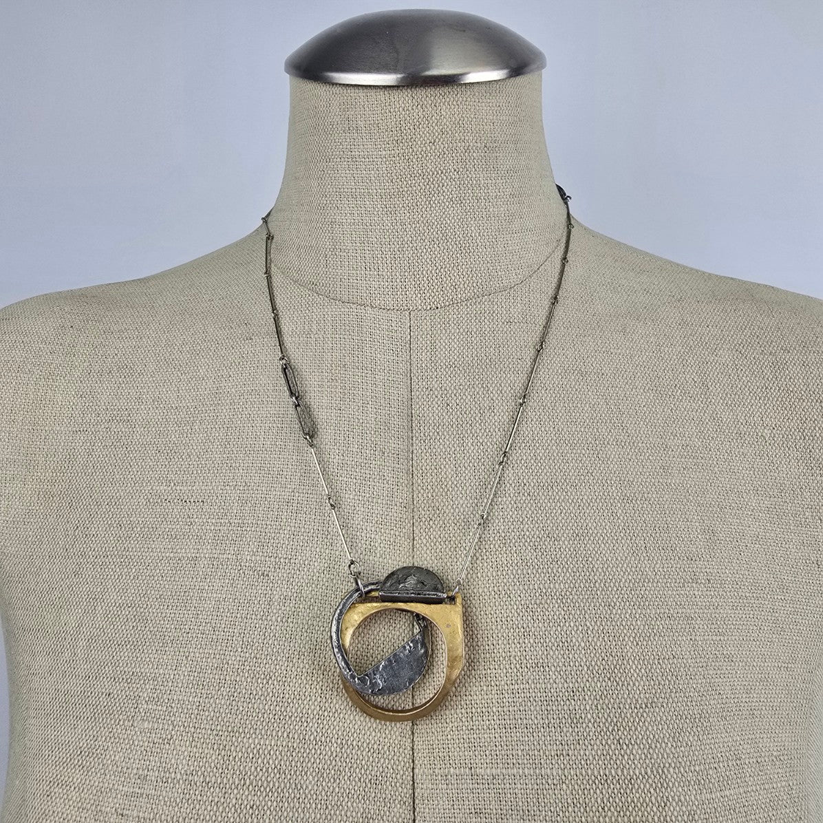 Anne Marie Chagnon Gold & Silver Metal Pendant Necklace