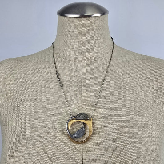 Anne Marie Chagnon Gold & Silver Metal Pendant Necklace