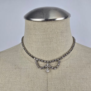 Silver Rhinestone Crystal Choker Necklace