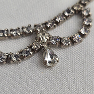 Silver Rhinestone Crystal Choker Necklace