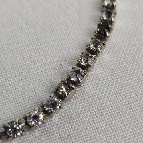 Silver Rhinestone Crystal Choker Necklace