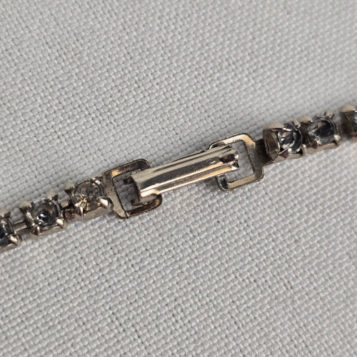 Silver Rhinestone Crystal Choker Necklace