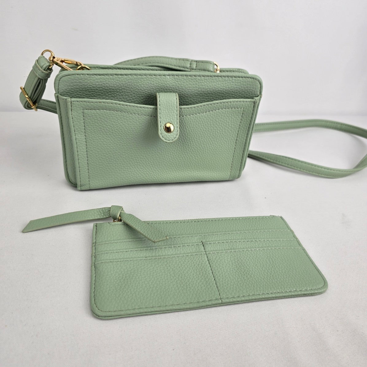 Green Crossbody Wallet Purse