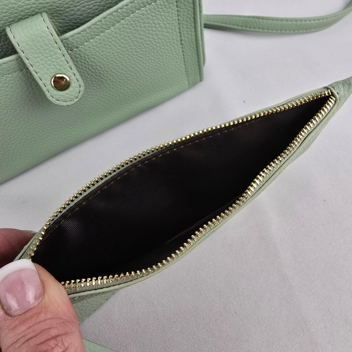 Green Crossbody Wallet Purse