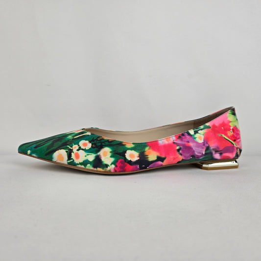 Marc Cain Floral Printed Satin Ballerina Flats Size 10