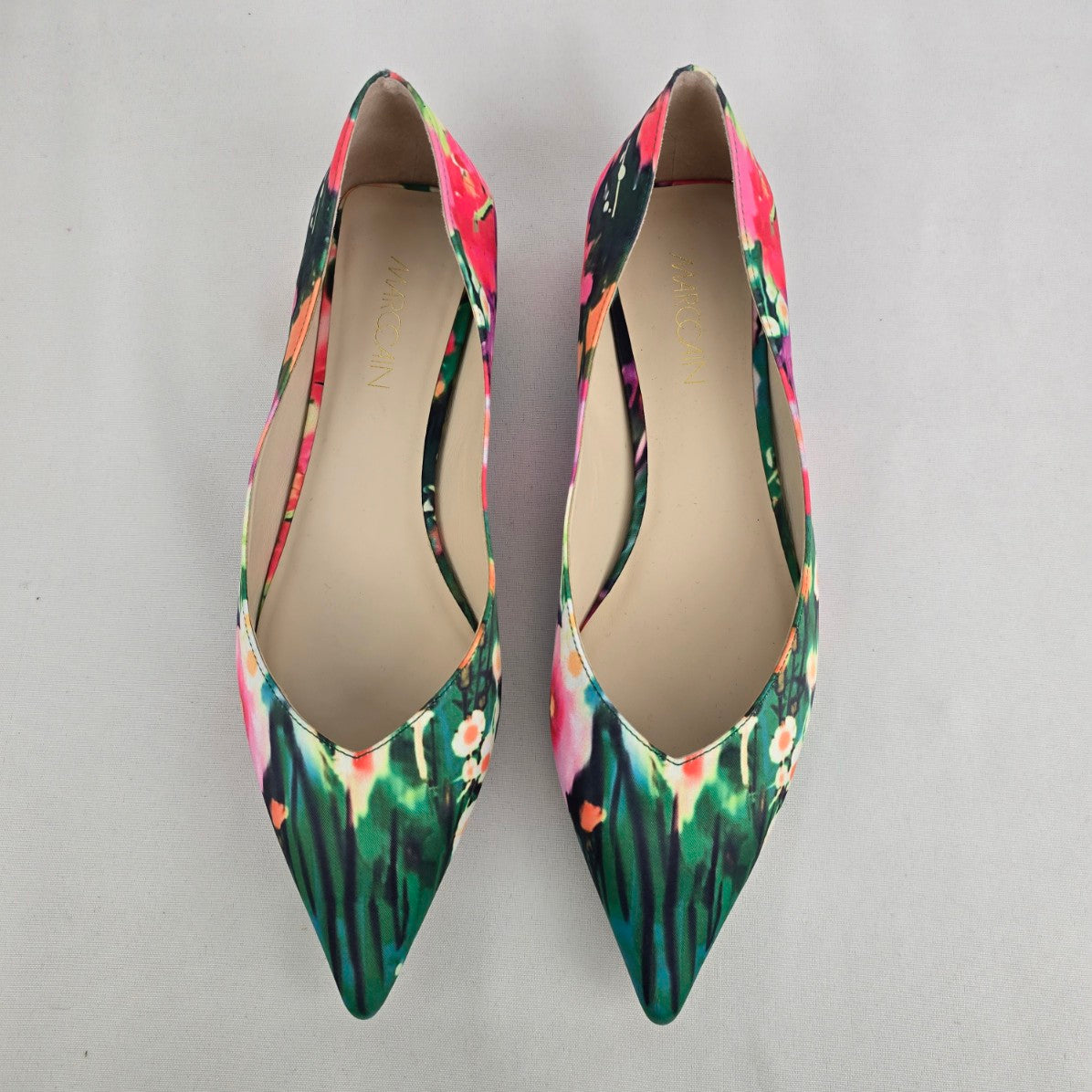 Marc Cain Floral Printed Satin Ballerina Flats Size 10