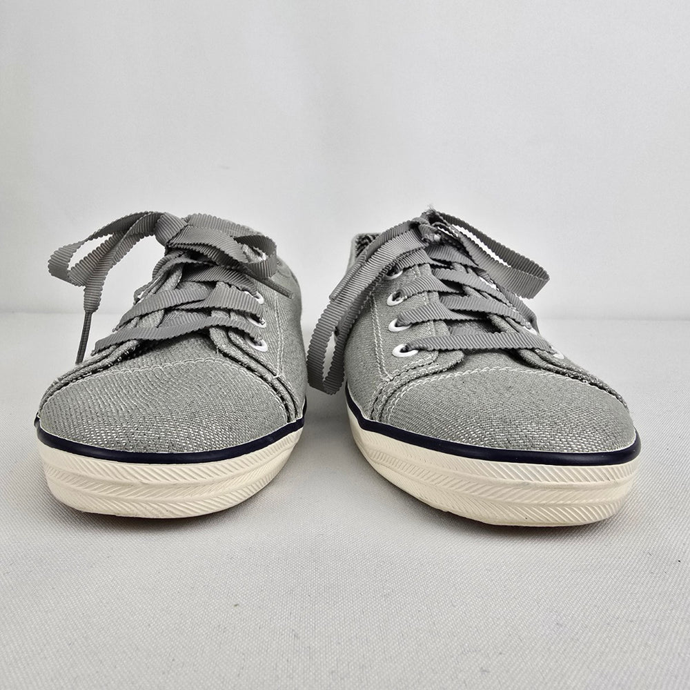 Keds Grey Metallic Lace Up Runners Size 8.5