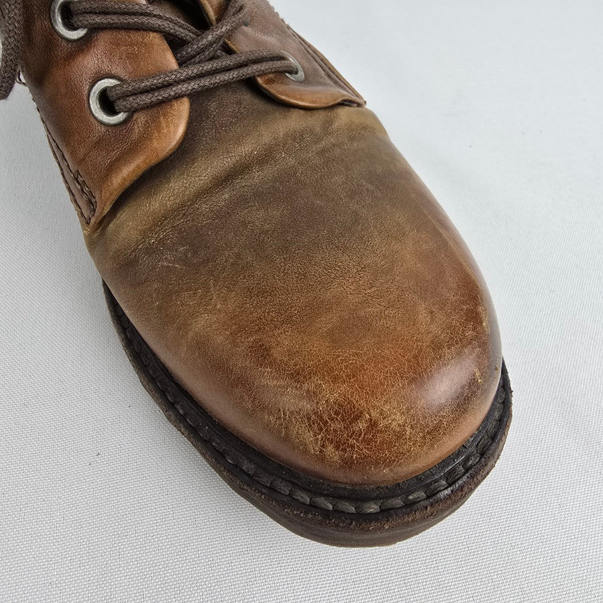 AS98 Brown Leather Strappy Ankle Boots Size 6