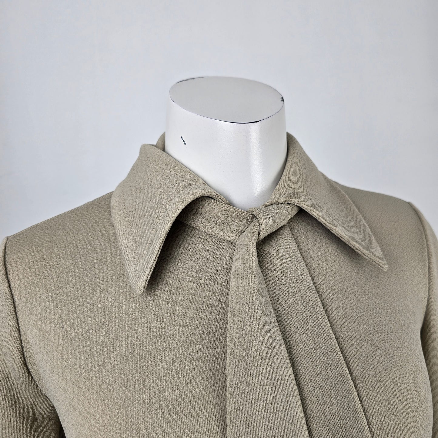 Vintage Brown Handmade Neck Tie Blouse Size S/M