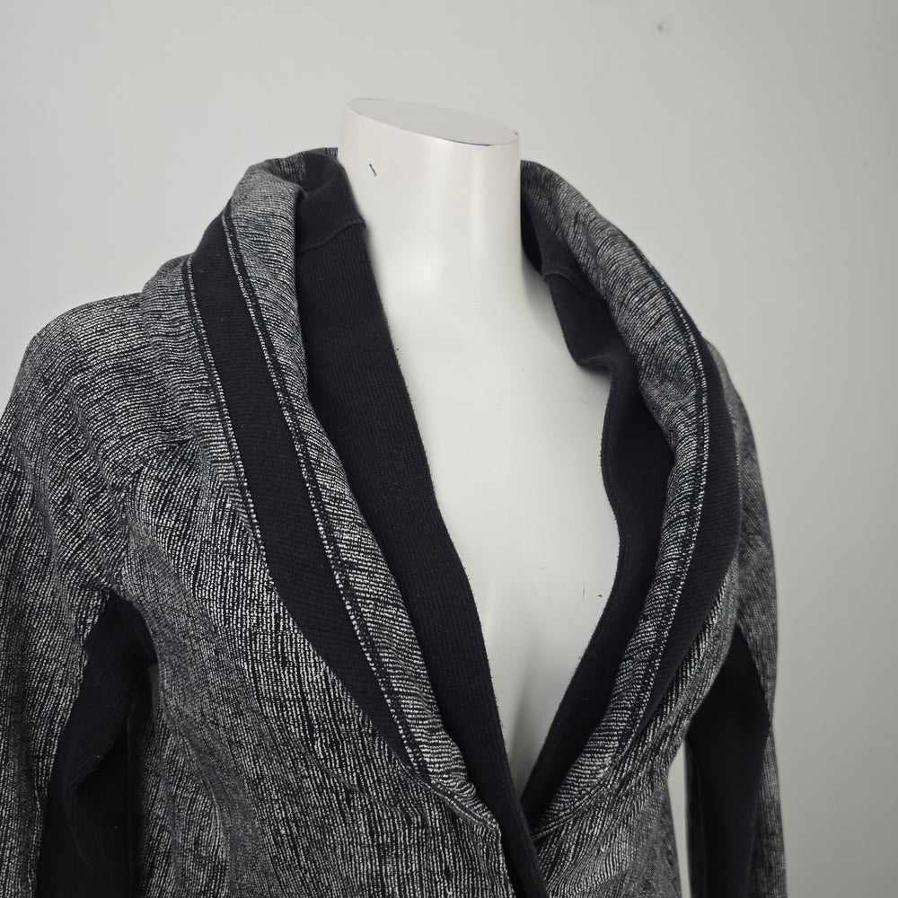 Lululemon Black & White To Class French Terry Cardigan Jacket Size 6