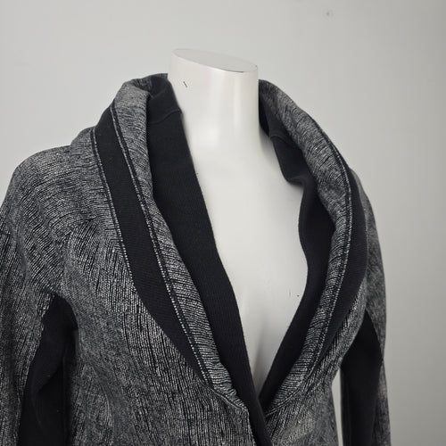 Lululemon Black & White To Class French Terry Cardigan Jacket Size 6