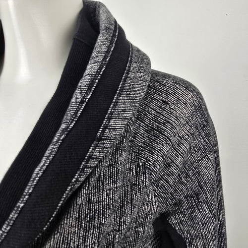 Lululemon Black & White To Class French Terry Cardigan Jacket Size 6