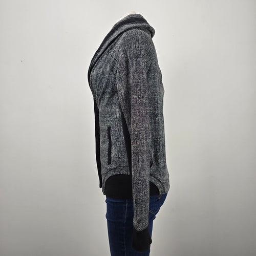 Lululemon Black & White To Class French Terry Cardigan Jacket Size 6