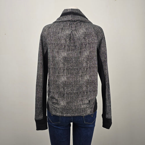 Lululemon Black & White To Class French Terry Cardigan Jacket Size 6