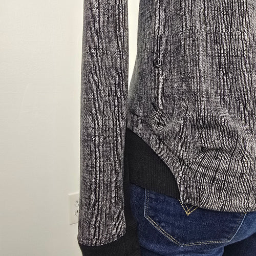 Lululemon Black & White To Class French Terry Cardigan Jacket Size 6