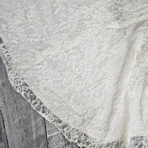 White Lace Beaded Corset Back Wedding Gown Size M/L
