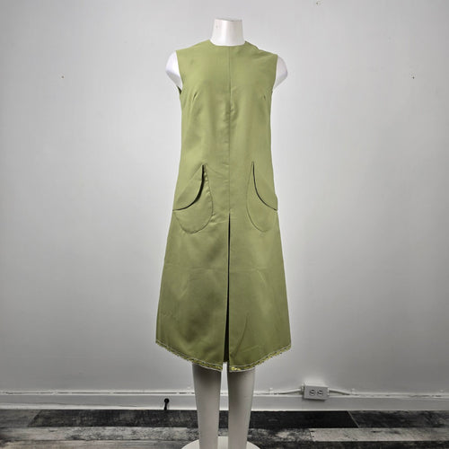 Vintage Handmade Green Midi Dress Size M