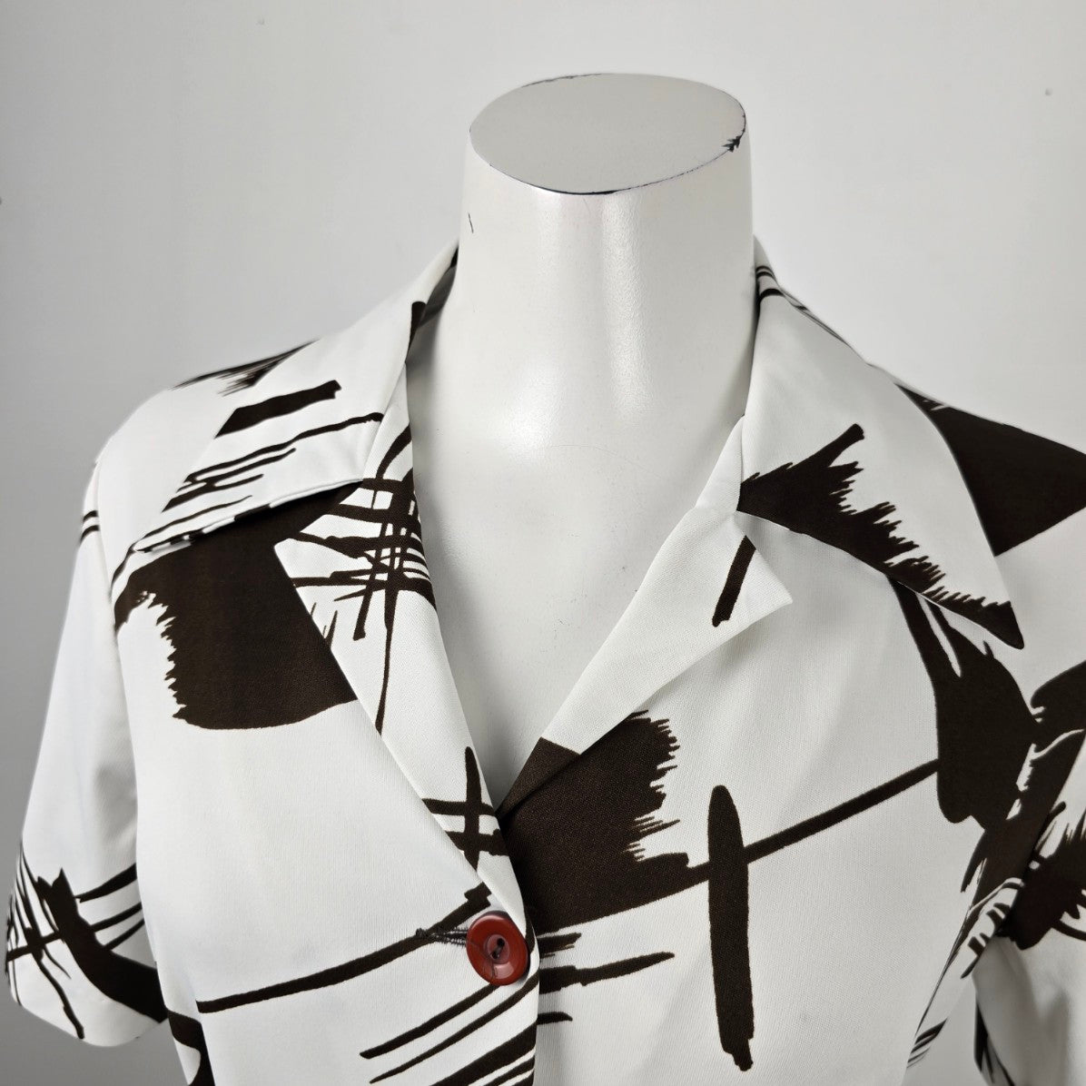 Vintage Leo Danal White Button Front Dress Size M