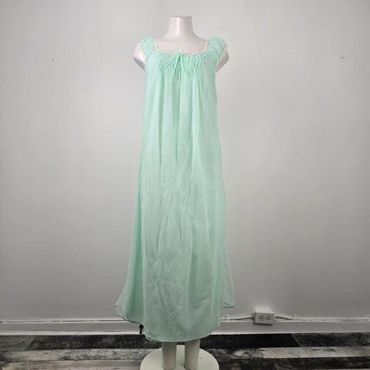 Vintage Blue Lingerie Night Gown Dress Size M