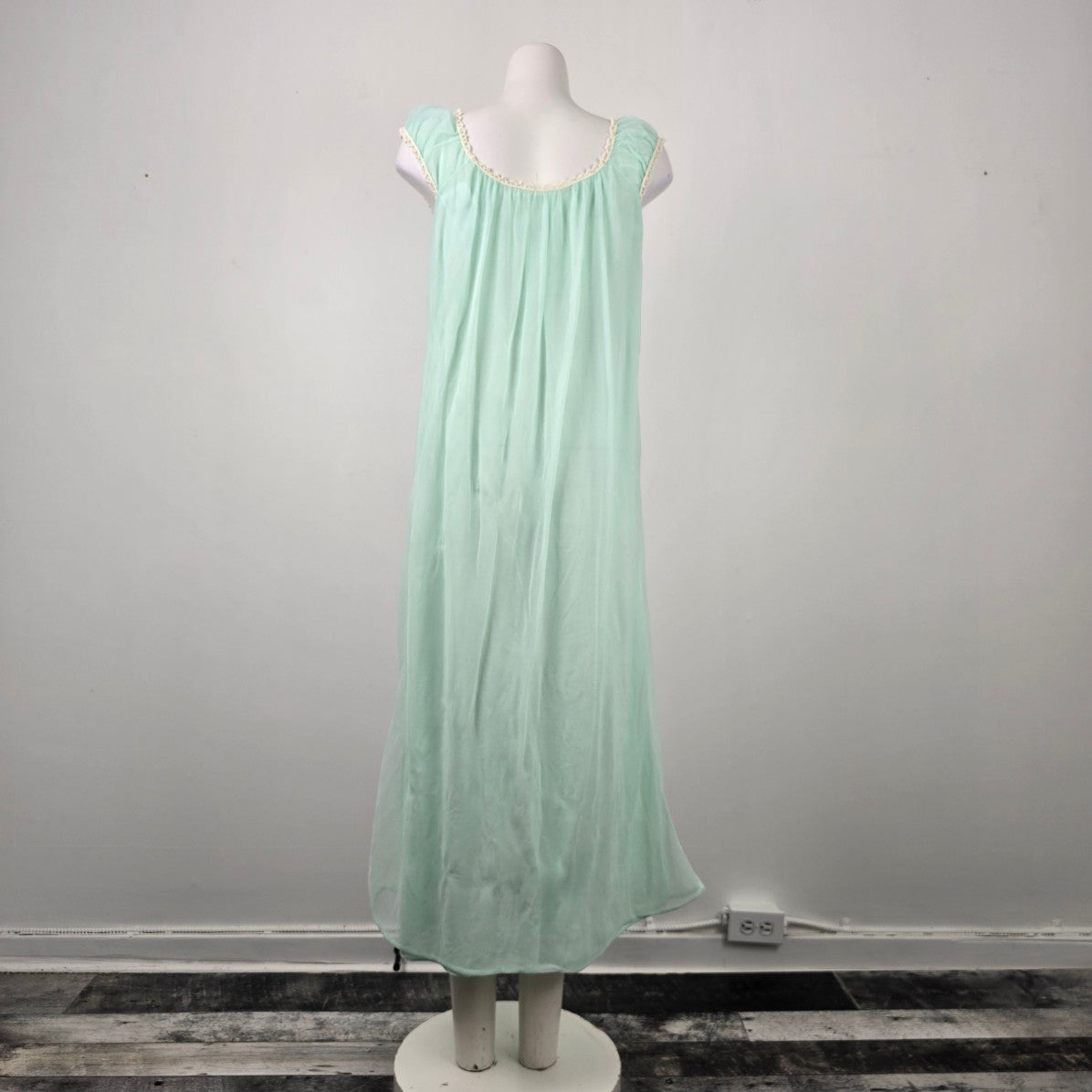 Vintage Blue Lingerie Night Gown Dress Size M
