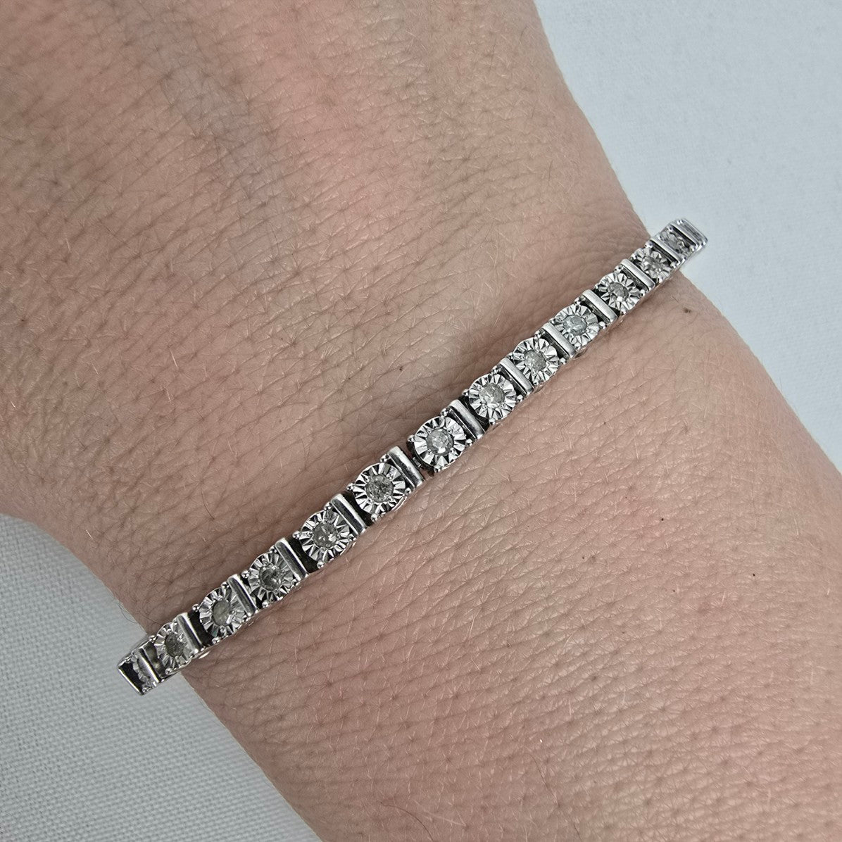 925 Sterling Silver IKS Diamond Tennis Bracelet
