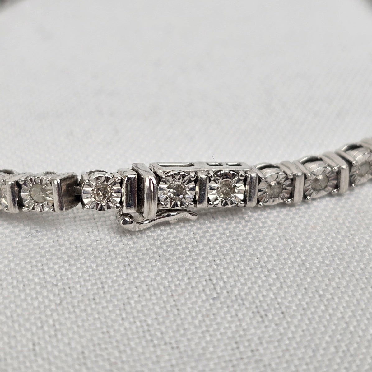 925 Sterling Silver IKS Diamond Tennis Bracelet